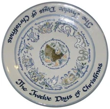 Vintage Louisville Stoneware Twelve Days of Christmas Large Round Chop Platter