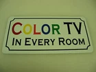 Vintage Style Retro COLOR TV IN EVERY ROOM Metal Sign 4 Highway Hotel Motel HWY