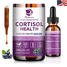 Cortisol Support Liquid Drop w/ Magnesium Ashwagandha -Balanced Adrenal Function