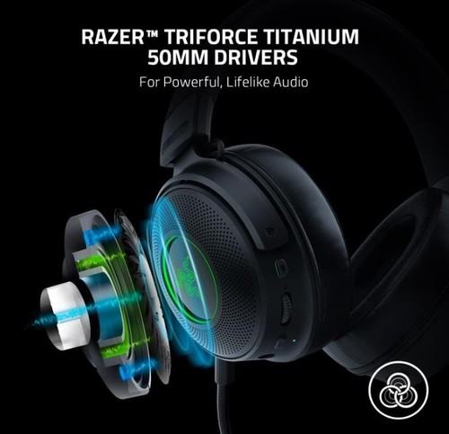 Razer Kraken V3 Pro Cuffie auricolari - Nero (RZ04-03460100-R3U1) - Foto 5 di 6