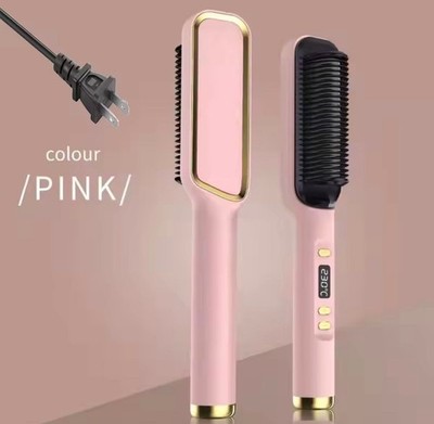 Professional Ionic Hair Straightener Brush Hot Comb Anti Scald Fast Heat Us Plug