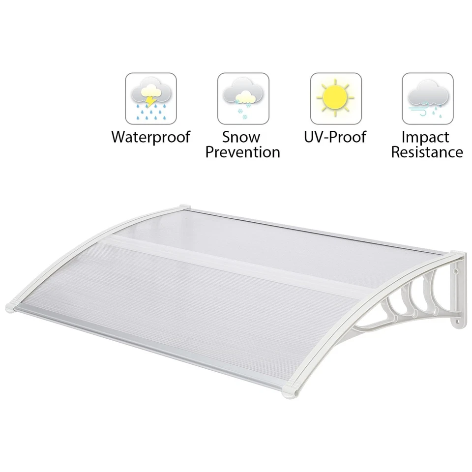 Outdoor Door Canopy Awning Shelter Porch Patio Front Back Window Roof Rain Cover - Image 4 of 4