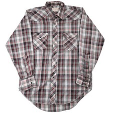 True Vintage 60s Wrangler Mens Large Permanent Press Pearl Snap Western Shirt