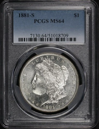 1881-S Morgan Dollar PCGS MS-64 - Blue & Sunset Hue Reverse Toning!