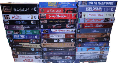 Vintage Movie Lot of 38 Sealed VHS Tapes Sealed Watermarks Classic Movies