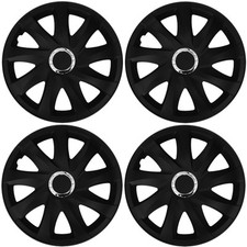 Set 4 Copricerchi 15 Pollici Drift Coppe Ruota Nero Universali per Alfa Romeo