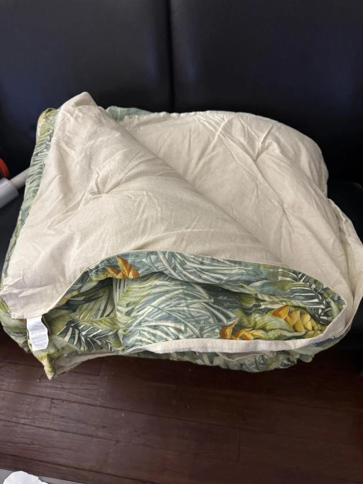 Tommy Bahama Green Palm Leaves KING Comforter 100% COTTON98"x114" - Image 3 of 4