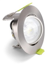 Image of Downlight Silver Evofire GU10 Tilt Satin Nickel 85mm Round Integral ILDLFR70K169
