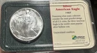 1987 Silver American Eagle $1 BU in Original Littleton Holder Early Date 1oz