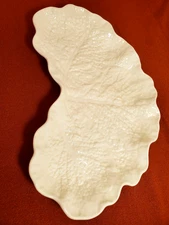 Spode Cabbage Leaf Imperial Fancies Crescent Salad Plate Dish Savoy White Vintag