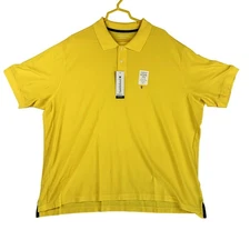 Saddlebred Polo Shirt Mens 3XL Yellow Big & Tall Comfort Flex UPF 15 Stretch