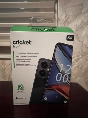 Cricket Wireless Icon 2026 64GB, 4GB RAM (Prepaid) Steel Gray - Brand New Sealed