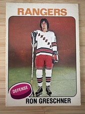 1975-76 RON GRESCHNER #146 ROOKIE OPC Key Rangers Star NHL Hockey Card RC