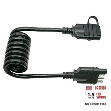 4 Way Flat Trailer Wire Extension 40" Flexible Coiled Cable with 4 New 40-Inch