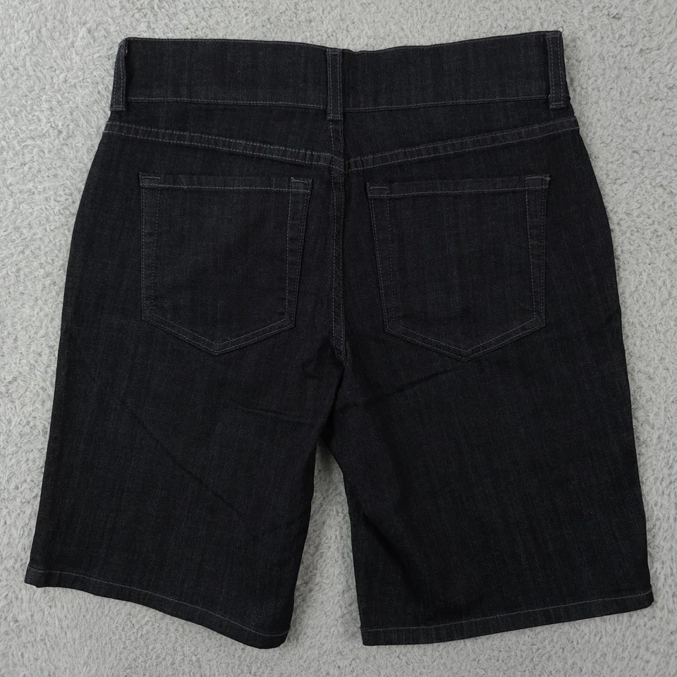 NYDJ Jean Shorts Womens 6P Dark Gray Black Bermuda Lift Tuck Stretch Denim 10" - Image 2 of 4