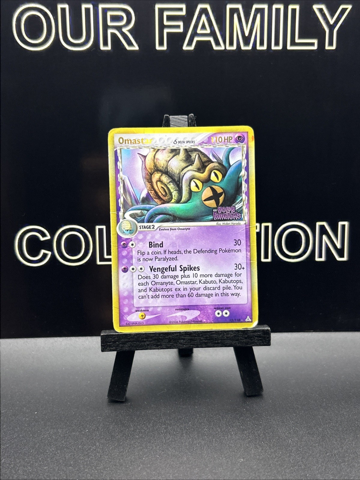 Omastar 13/110 EX Holon Phantoms Reverse Holo STAMPED Rare Pokémon TCG 2006