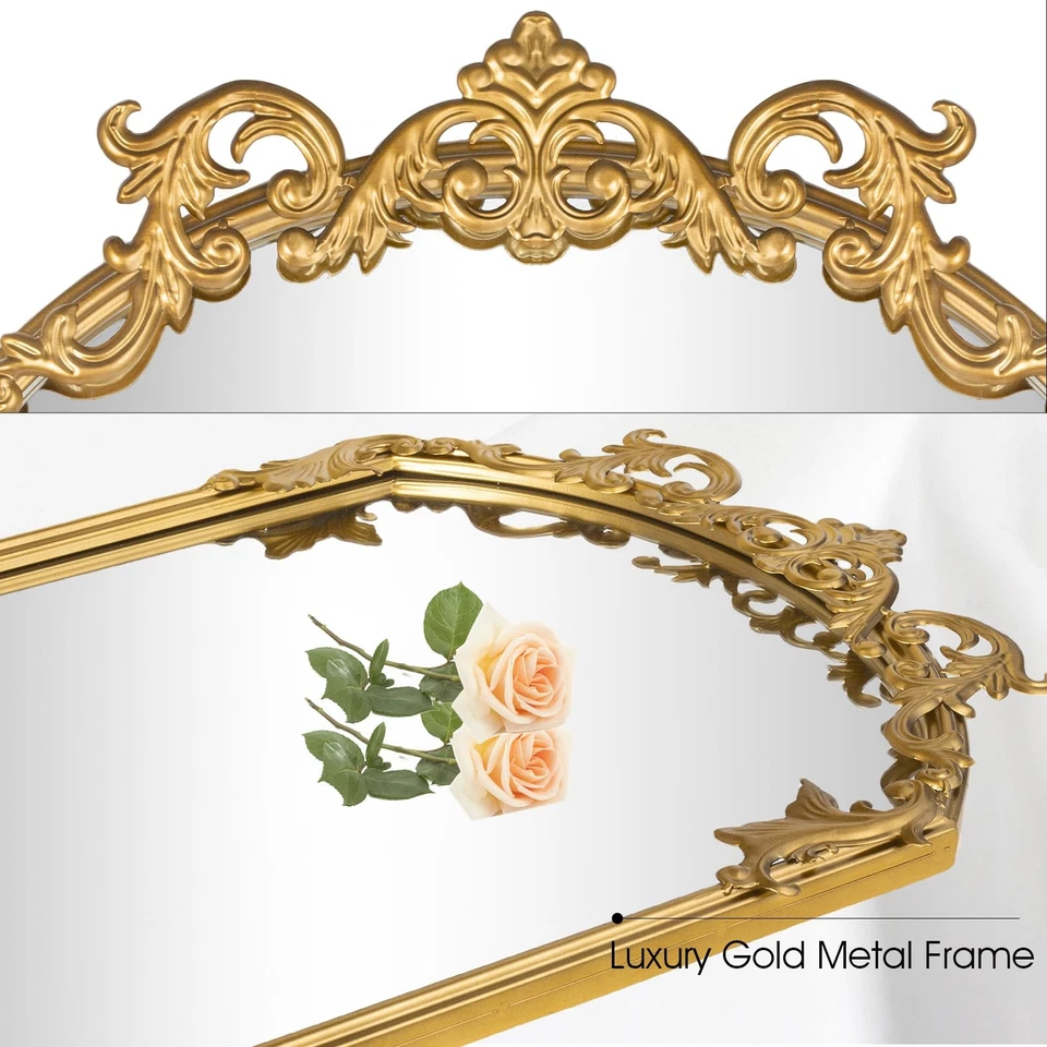 Espejo Antiguo Dorado 19x 32, Espejo Vintage para Pared, Marco Metal Barroco Dec... Foto 2 de 4