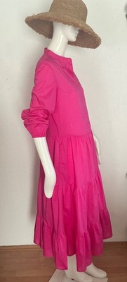 Robert Friedman Maxikleid Volantkleid oversized pink NP359 