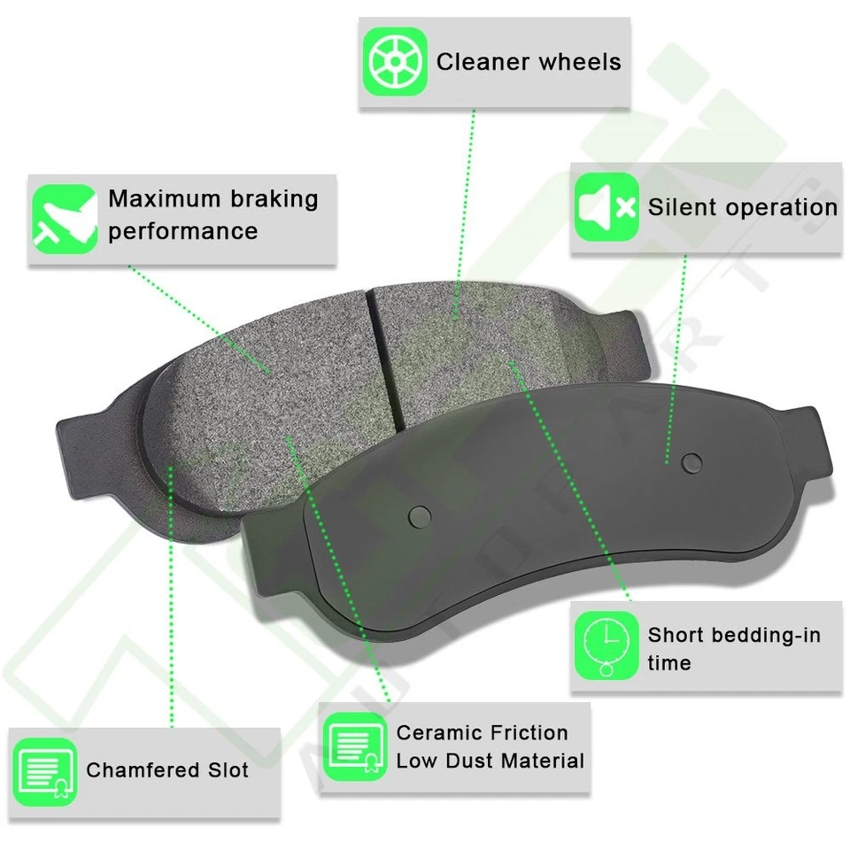 Front Brake Rotors Metallic Pads Drill And Slot For 12-17 Dodge Grand Caravan - Изображение 3 из 3