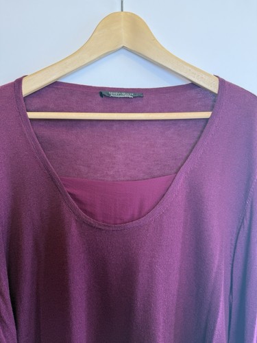 Marina Rinaldi Size Large Purple Wool Silk Jumper Pullover - Picture 2 of 14