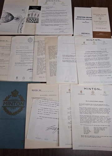 Minton 1966 Dealer Archive Folder Letters Webb Corbett Crystal Mason Ironstone