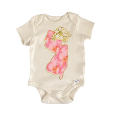 Image of New Jersey Floral Watercolor Newborn Baby Onesie® Bodysuit