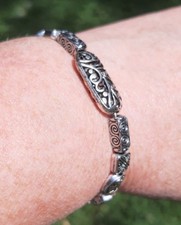 Handmade Jewelry Bracelet, Silver Colored Met...