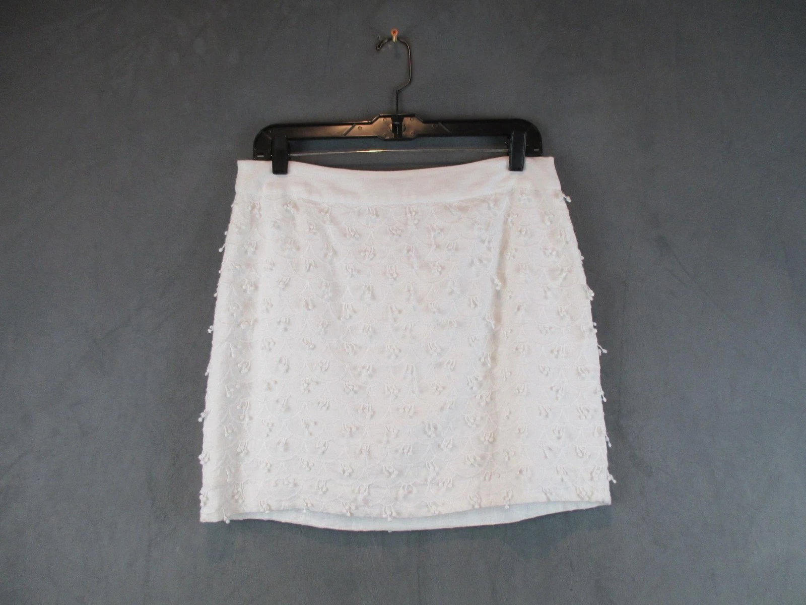 Vineyard Vines Nautical Scallop Skirt Womens 6 White Embroidered Linen A Line