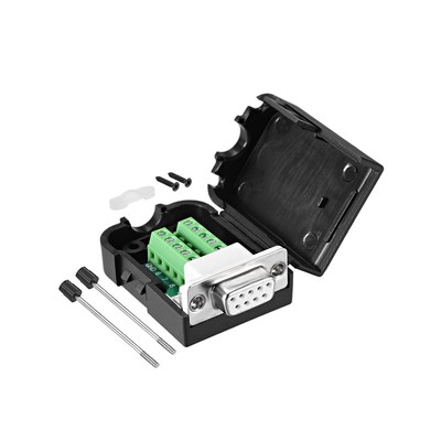 D-sub DB9 Breakout Board Connector with Case 2 Row Female Port Solderless