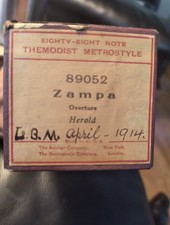 Metrostyle Themodist player piano roll 89052 Zampa Overture Herold