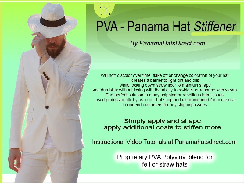 Panama hat stiffener for felt or Panama Hats