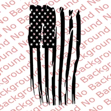 LARGE - Vertical Distressed American USA Flag Vinyl Star Vinyl Die Cut Decal 