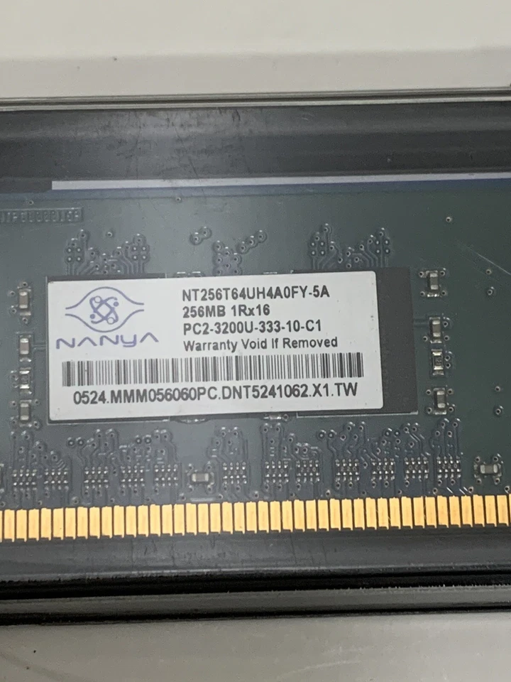 NANYA 256MB 1Rx16 PC2-3200U-333-10-C1 Desktop Memory RAM NT256T64UH4A0F-5A - Image 3 of 4