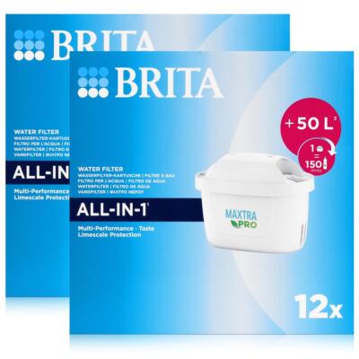 Brita Maxtra Pro All in 1 Wasserfilter 12 Kartuschen Kalkschutz (2er Pack)