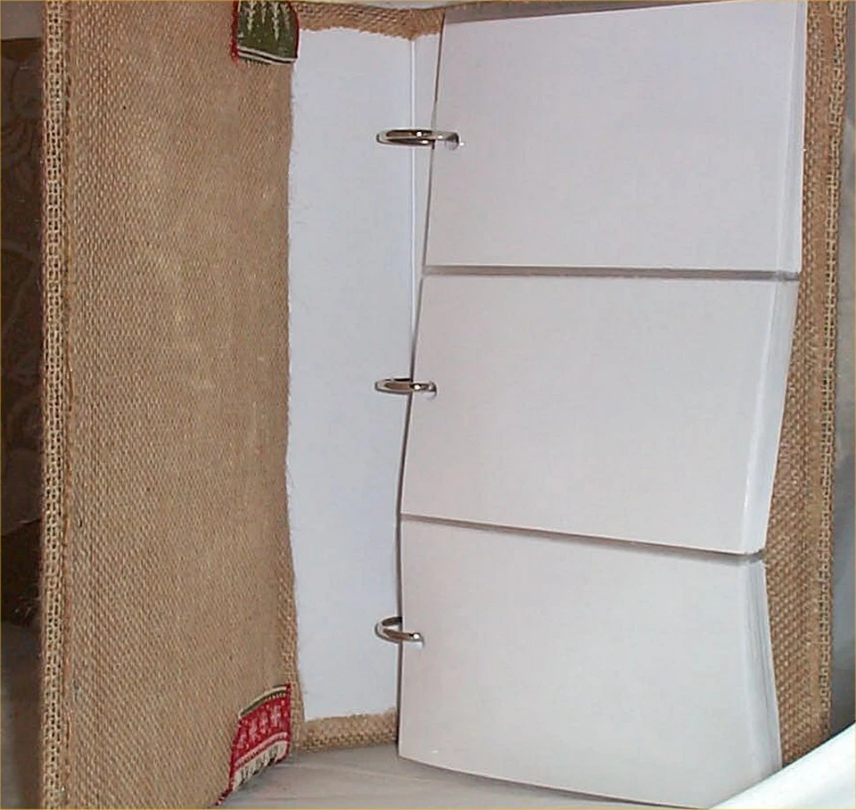 Álbum de fotos de arpillera de vacaciones cinta de granja de campo árbol hecho a mano lg tiene capacidad para 300 Foto 3 de 3