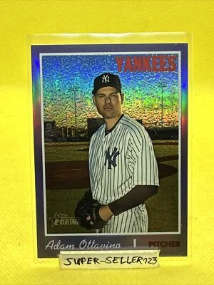 2019 TOPPS HERITAGE - ADAM OTTAVINO / New York Yankees PURPLE CHROME REFRACTOR - Bild 1 von 3