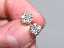 10kt Yellow Gold Diamond Cluster Earrings 6MM