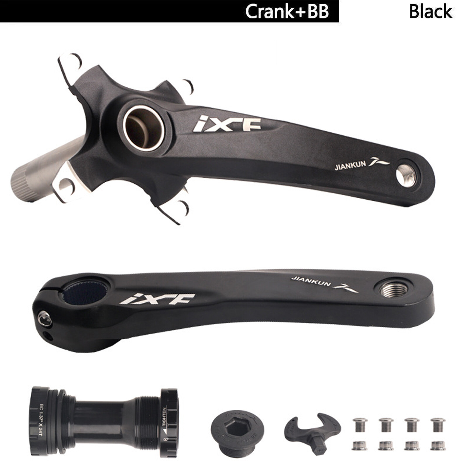 Bike Crank Set 64/104BCD Mountain Bike 170mm Hollowtech Crank Bottom Bracket US