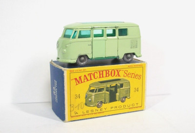 Matchbox Regular Wheel Nr. 34b Volkswagen Camper GPW   OVP n mint/boxed
