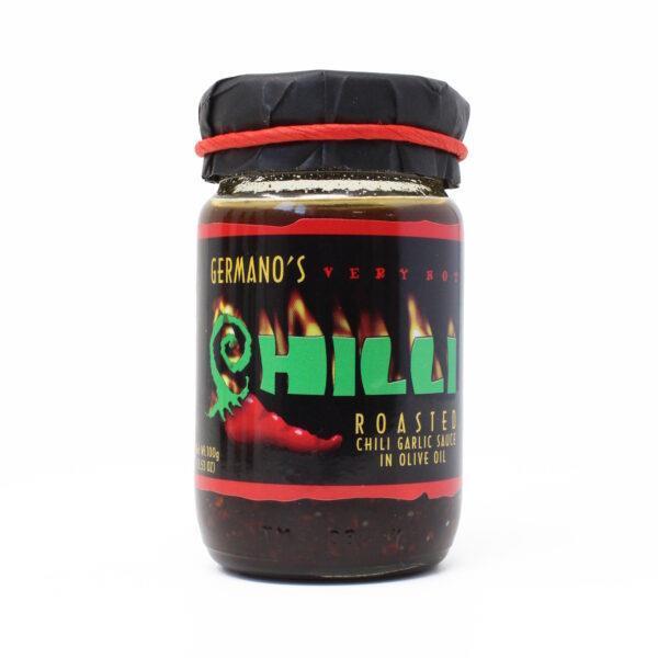 Chilli Sauce Garlic Roasted Hot Spicy Smoky Condiment Olive Oil Germanos 100g