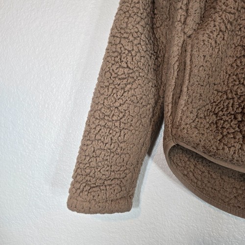 Abercrombie & Fitch Girls Size 11-12 Hoodie Sweatshirt Teddy Fleece Brown Zip - Picture 6 of 13