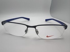 NIKE 8098 078 56/16-140 Silver Men  s Half Rim Frames WW300