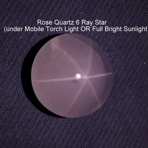 255 Ct Natural Pink Color Rose Quartz Star 6 Ray Round Shape Cabochon Gemstone - Picture 12 of 24
