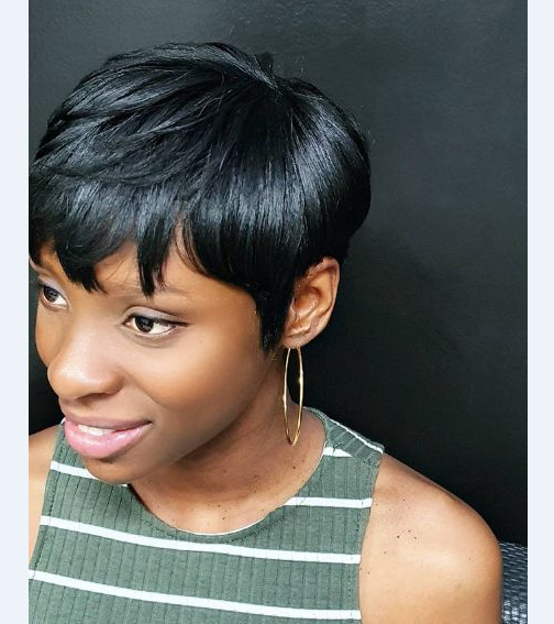 Human Hair Wigs Short Black Glueless Pixie Cut Wig For Black  display picture 1
