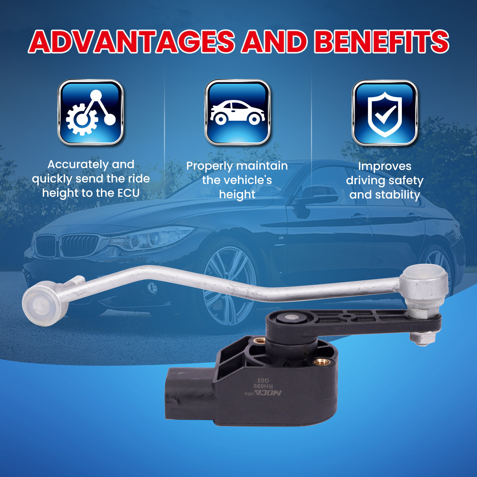 Front & Rear Ride Height Level Sensor for Audi A8 Quattro S8 Bentley Continental