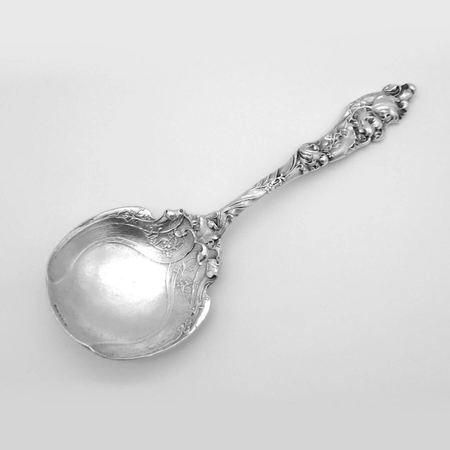 Cuchara para servir fundida Art Nouveau inglesa de plata esterlina 1912 Gorham Mfg Co Foto 2 de 4