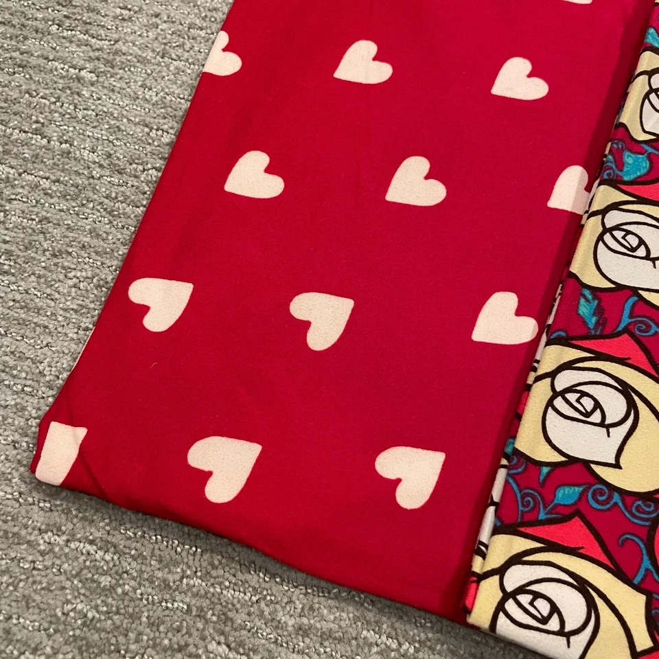 Lote Leggings LuLaRoe TC Mujer Alto Curvilíneo Corazones San Valentín Rosa Bella y Bestia Foto 2 de 4