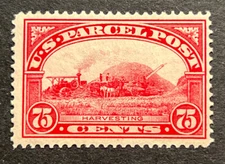 Travelstamps: 1912-1913 US Stamps Scott # Q11 Carmine 75¢ Parcel Post Mint OG LH