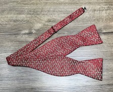 Men's Adjustable Christmas Bow Tie White/Green Candy Cane Patterned Red