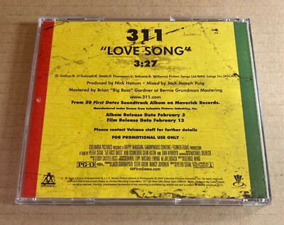 Rare Promo CD Single - 311 - Love Song (2004) 50 First Dates
